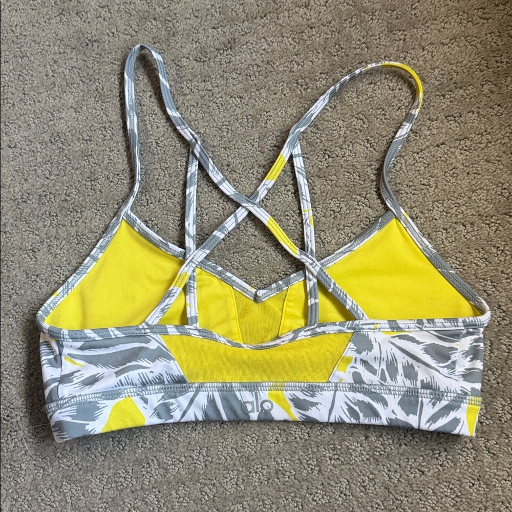 All Goddess Bra Gray White Yellow Palm Print super rare XS - Picture 2 of 4